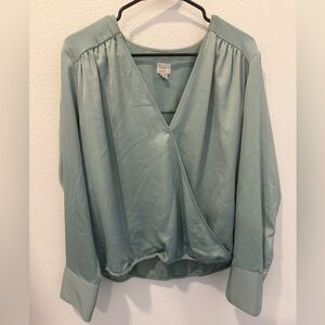 A New Day Long Sleeve Wrap Blouse